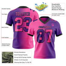 Laden Sie das Bild in den Galerie-Viewer, Custom Purple Pink-Black Authentic Gradient Fashion Football Jersey