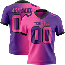 Laden Sie das Bild in den Galerie-Viewer, Custom Purple Pink-Black Authentic Gradient Fashion Football Jersey