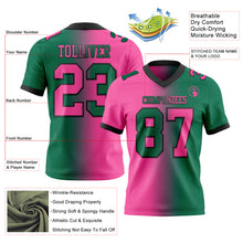Laden Sie das Bild in den Galerie-Viewer, Custom Kelly Green Pink-Black Authentic Gradient Fashion Football Jersey