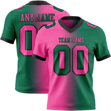 Laden Sie das Bild in den Galerie-Viewer, Custom Kelly Green Pink-Black Authentic Gradient Fashion Football Jersey