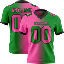 Charger l'image dans la galerie, Custom Grass Green Pink-Black Authentic Gradient Fashion Football Jersey
