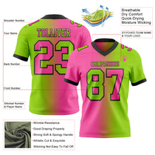Charger l'image dans la galerie, Custom Neon Green Pink-Black Authentic Gradient Fashion Football Jersey