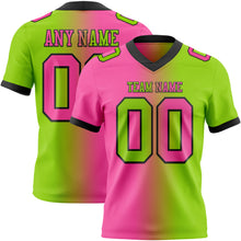 Charger l'image dans la galerie, Custom Neon Green Pink-Black Authentic Gradient Fashion Football Jersey