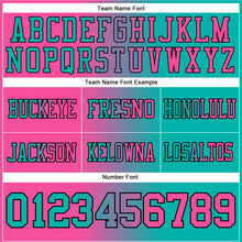 Laden Sie das Bild in den Galerie-Viewer, Custom Aqua Pink-Black Authentic Gradient Fashion Football Jersey