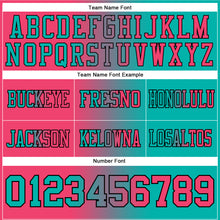 Laden Sie das Bild in den Galerie-Viewer, Custom Aqua Neon Pink-Black Authentic Gradient Fashion Football Jersey