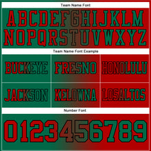 Load image into Gallery viewer, Custom Red Kelly Green-Black Authentic Gradient Fashion Football Jersey