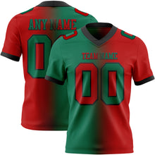 Load image into Gallery viewer, Custom Red Kelly Green-Black Authentic Gradient Fashion Football Jersey