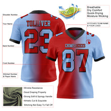 Загрузить изображение в средство просмотра галереи, Custom Light Blue Red-Black Authentic Gradient Fashion Football Jersey