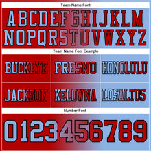 Загрузить изображение в средство просмотра галереи, Custom Light Blue Red-Black Authentic Gradient Fashion Football Jersey