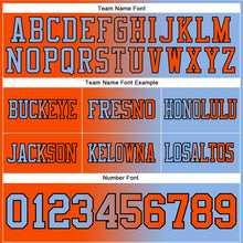 Load image into Gallery viewer, Custom Light Blue Orange-Black Authentic Gradient Fashion Football Jersey