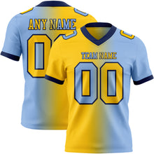 Laden Sie das Bild in den Galerie-Viewer, Custom Light Blue Yellow-Navy Authentic Gradient Fashion Football Jersey