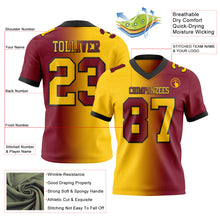 Laden Sie das Bild in den Galerie-Viewer, Custom Crimson Yellow-Black Authentic Gradient Fashion Football Jersey