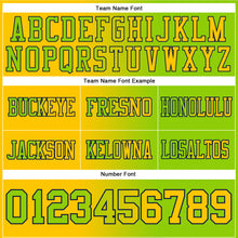 Laden Sie das Bild in den Galerie-Viewer, Custom Neon Green Yellow-Navy Authentic Gradient Fashion Football Jersey