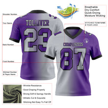 Load image into Gallery viewer, Custom Purple Gray-Black Authentic Gradient Fashion Football Jersey