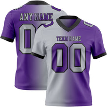 Load image into Gallery viewer, Custom Purple Gray-Black Authentic Gradient Fashion Football Jersey