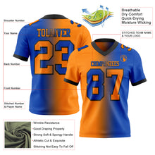 Laden Sie das Bild in den Galerie-Viewer, Custom Thunder Blue Bay Orange-Black Authentic Gradient Fashion Football Jersey