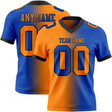 Laden Sie das Bild in den Galerie-Viewer, Custom Thunder Blue Bay Orange-Black Authentic Gradient Fashion Football Jersey