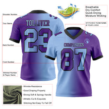 Load image into Gallery viewer, Custom Purple Light Blue-Black Authentic Gradient Fashion Football Jersey