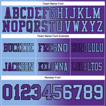 Load image into Gallery viewer, Custom Purple Light Blue-Black Authentic Gradient Fashion Football Jersey