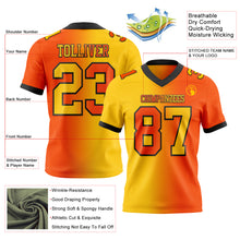Laden Sie das Bild in den Galerie-Viewer, Custom Orange Yellow-Black Authentic Gradient Fashion Football Jersey