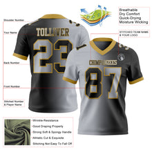 Laden Sie das Bild in den Galerie-Viewer, Custom Black Gray-Old Gold Authentic Gradient Fashion Football Jersey