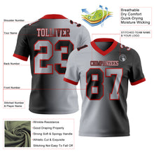 Laden Sie das Bild in den Galerie-Viewer, Custom Black Gray-Red Authentic Gradient Fashion Football Jersey