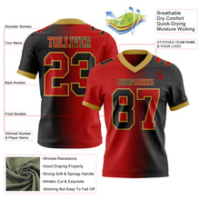 Laden Sie das Bild in den Galerie-Viewer, Custom Black Red-Old Gold Authentic Gradient Fashion Football Jersey