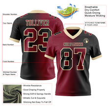 Laden Sie das Bild in den Galerie-Viewer, Custom Black Crimson-Cream Authentic Gradient Fashion Football Jersey