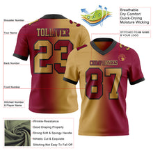 Laden Sie das Bild in den Galerie-Viewer, Custom Maroon Old Gold-Black Authentic Gradient Fashion Football Jersey