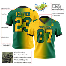Laden Sie das Bild in den Galerie-Viewer, Custom Kelly Green Yellow-Black Authentic Gradient Fashion Football Jersey