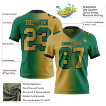 Laden Sie das Bild in den Galerie-Viewer, Custom Kelly Green Old Gold-Black Authentic Gradient Fashion Football Jersey
