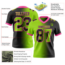 Laden Sie das Bild in den Galerie-Viewer, Custom Black Neon Green-Pink Authentic Gradient Fashion Football Jersey