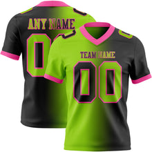 Laden Sie das Bild in den Galerie-Viewer, Custom Black Neon Green-Pink Authentic Gradient Fashion Football Jersey