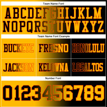 Laden Sie das Bild in den Galerie-Viewer, Custom Black Gold-Orange Authentic Gradient Fashion Football Jersey