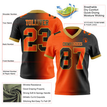 Laden Sie das Bild in den Galerie-Viewer, Custom Black Orange-Old Gold Authentic Gradient Fashion Football Jersey