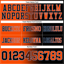 Laden Sie das Bild in den Galerie-Viewer, Custom Black Orange-Light Blue Authentic Gradient Fashion Football Jersey