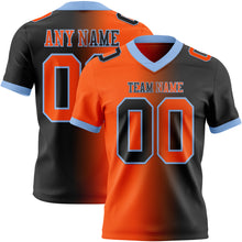 Laden Sie das Bild in den Galerie-Viewer, Custom Black Orange-Light Blue Authentic Gradient Fashion Football Jersey