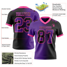 Laden Sie das Bild in den Galerie-Viewer, Custom Black Purple-Pink Authentic Gradient Fashion Football Jersey