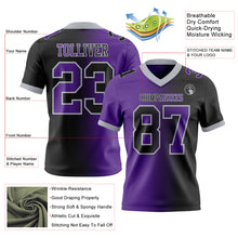 Laden Sie das Bild in den Galerie-Viewer, Custom Black Purple-Gray Authentic Gradient Fashion Football Jersey