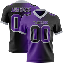 Laden Sie das Bild in den Galerie-Viewer, Custom Black Purple-Gray Authentic Gradient Fashion Football Jersey