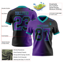 Laden Sie das Bild in den Galerie-Viewer, Custom Black Purple-Teal Authentic Gradient Fashion Football Jersey