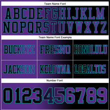 Laden Sie das Bild in den Galerie-Viewer, Custom Black Purple-Teal Authentic Gradient Fashion Football Jersey