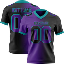 Laden Sie das Bild in den Galerie-Viewer, Custom Black Purple-Teal Authentic Gradient Fashion Football Jersey
