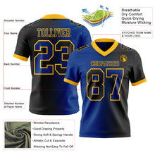 Load image into Gallery viewer, Custom Black Royal-Gold Authentic Gradient Fashion Football Jersey