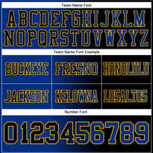 Load image into Gallery viewer, Custom Black Royal-Gold Authentic Gradient Fashion Football Jersey