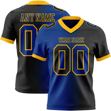 Load image into Gallery viewer, Custom Black Royal-Gold Authentic Gradient Fashion Football Jersey