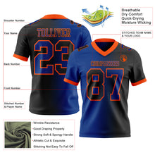 Load image into Gallery viewer, Custom Black Royal-Orange Authentic Gradient Fashion Football Jersey