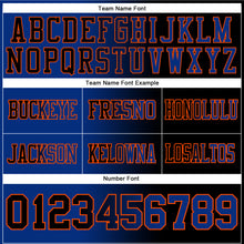Load image into Gallery viewer, Custom Black Royal-Orange Authentic Gradient Fashion Football Jersey