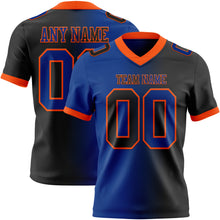 Load image into Gallery viewer, Custom Black Royal-Orange Authentic Gradient Fashion Football Jersey