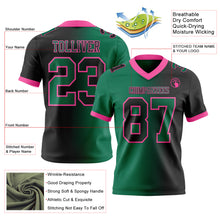 Laden Sie das Bild in den Galerie-Viewer, Custom Black Kelly Green-Pink Authentic Gradient Fashion Football Jersey